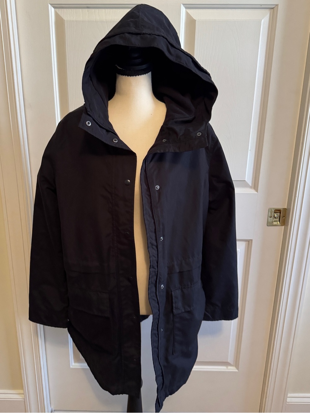 Old Navy Men’s Black Fleece Lined Hooded Parka Jacket Size Large